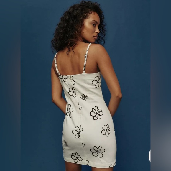 Reformation Denim Floral Bonnie Delphinia Mini Dress - Picture 3 of 13